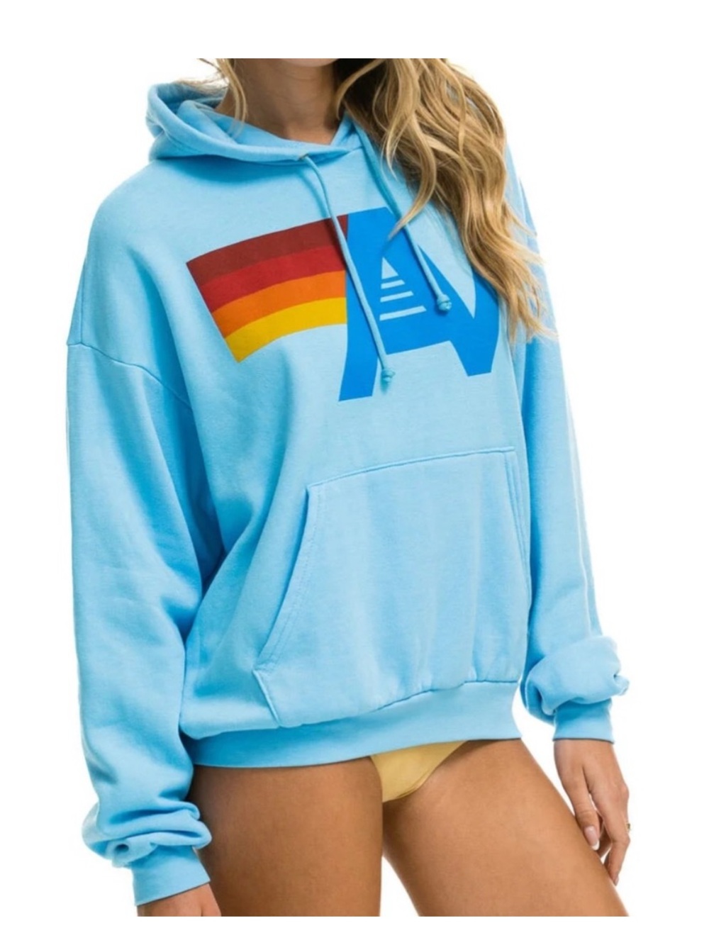 Aviator Nation Logo Blue Hoodie Sweatshirt